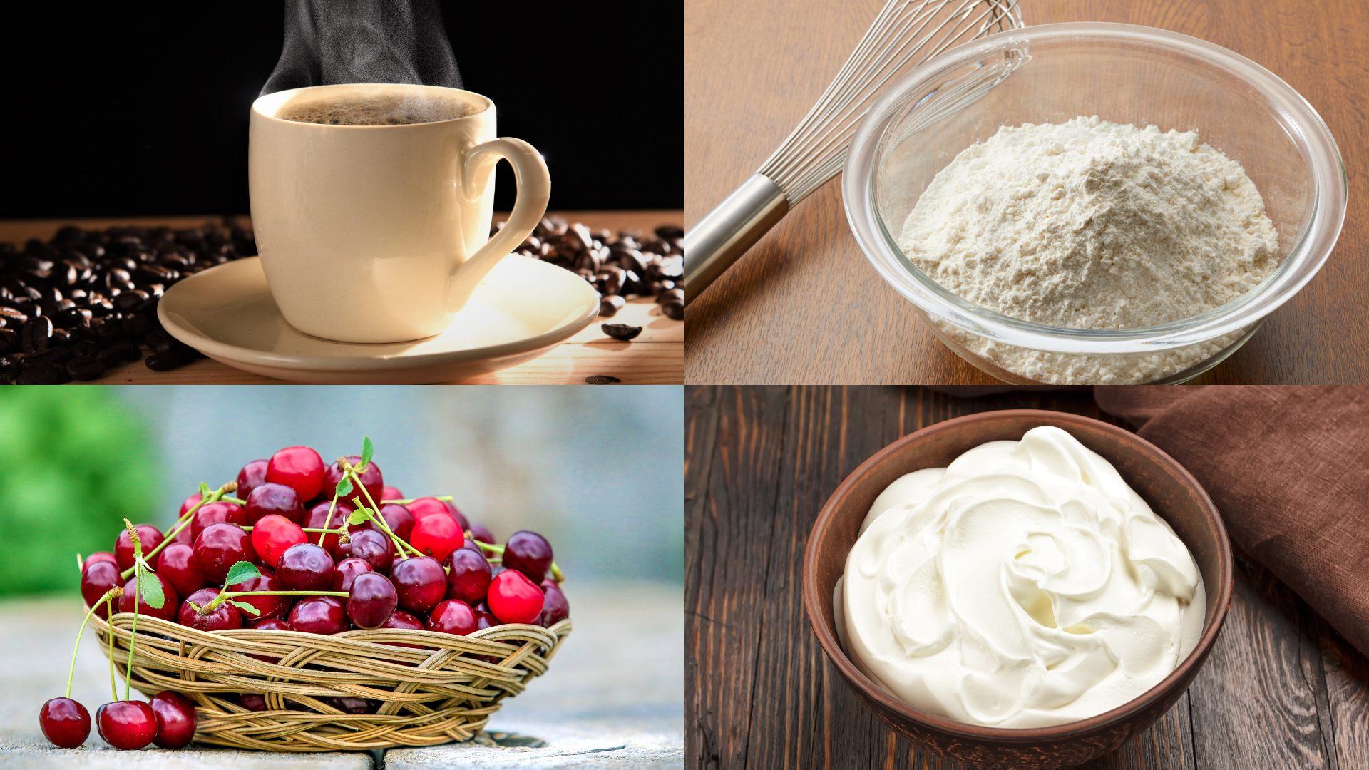 ingredients for Black Forest Cake