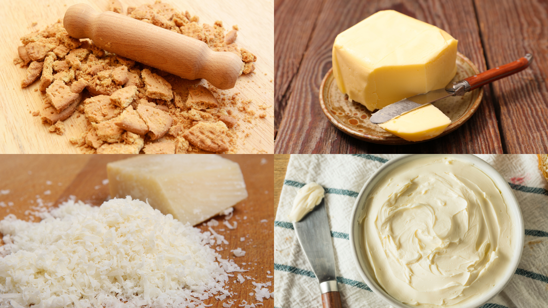 ingredients for No-Bake Parmesan Cheesecake