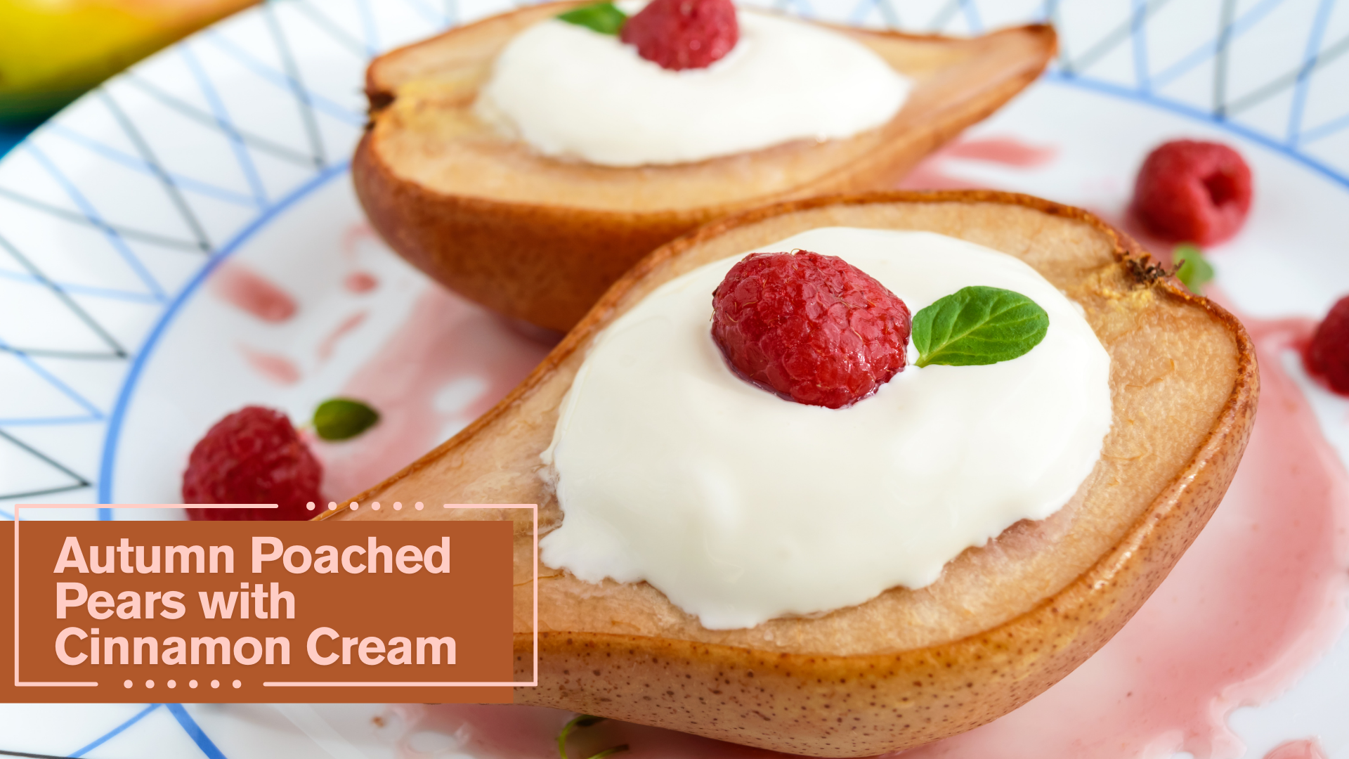 Autumn Poached Pears with Cinnamon Cream