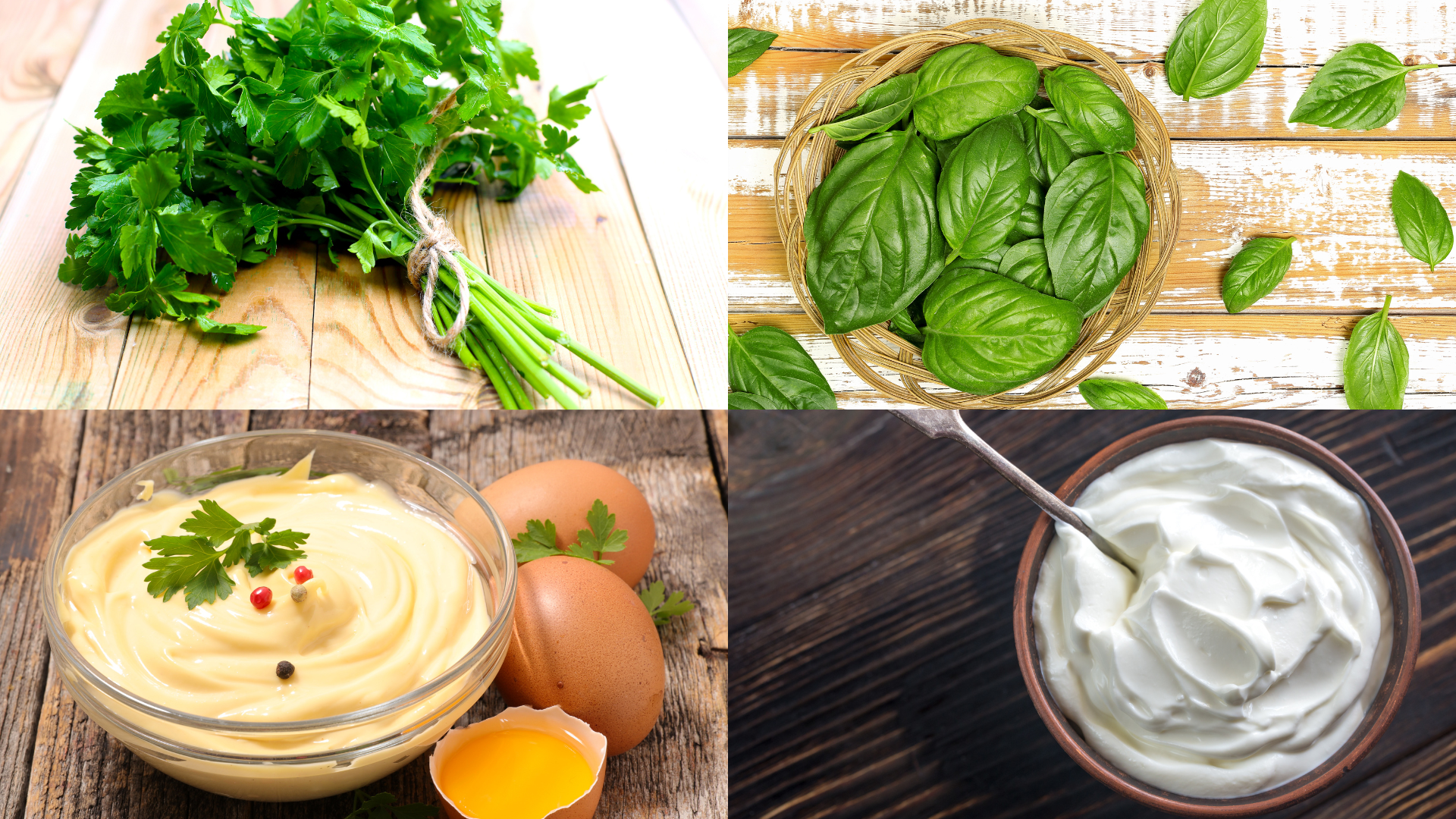 ingredients for Whipped Green Goddess Dressing