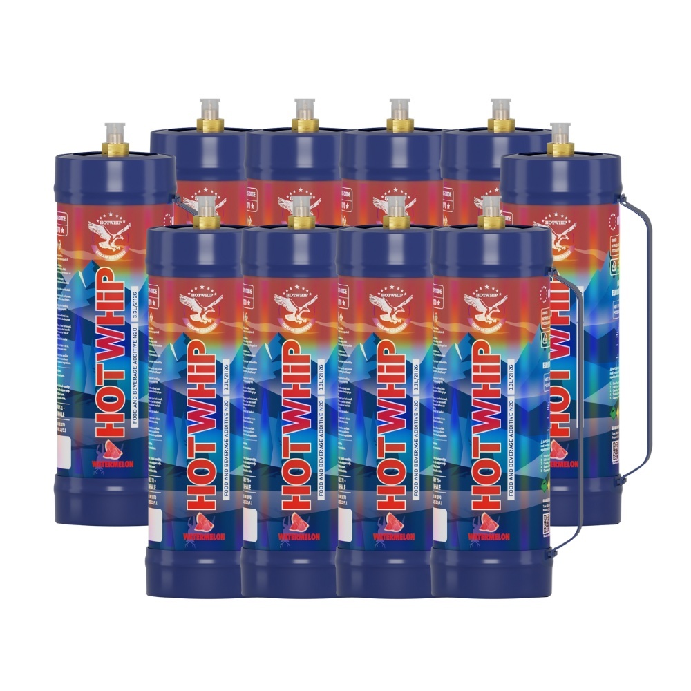 Hotwhip Whipped Cream Charger 3.3L/2112g Food Grade Tanks (Watermelon Flavor), flavored Nitrous Oxide, N2O Canister