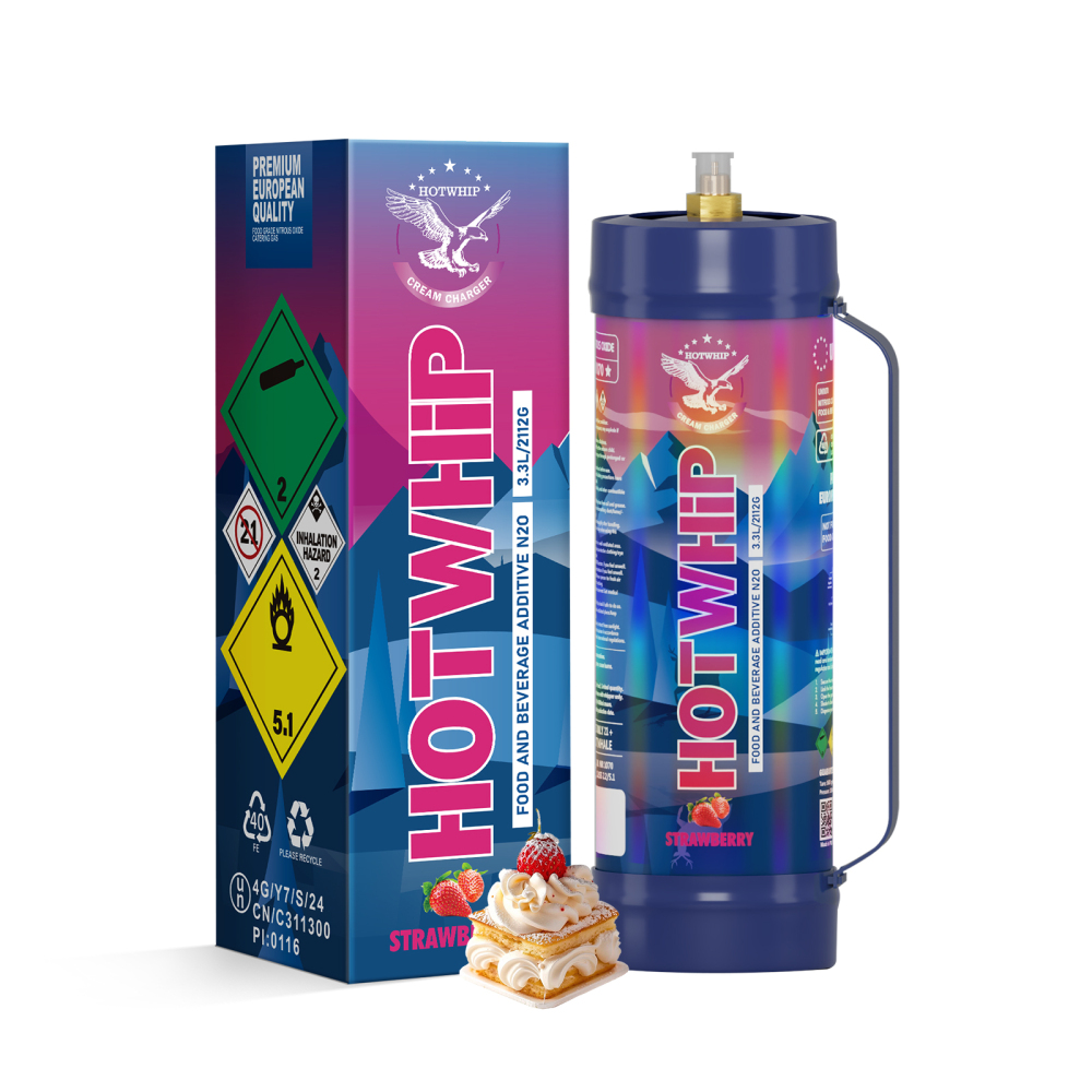 Whipped Cream Charger 3.3L Food Grade Tanks(Strawberry Flavor), Whipped Nitrous Oxide Cream Charger