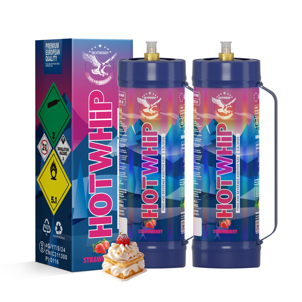 Whipped Cream Charger 3.3L Food Grade Tanks(Strawberry Flavor), Whipped Nitrous Oxide Cream Charger
