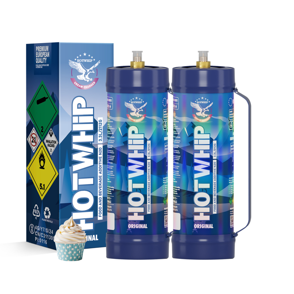 Hotwhip Whipped Cream Charger 3.3L/2112g Food Grade Tanks (Original Flavor), Nitrous Oxide Whipped Cream, N2O Gas Whip Cream Charger