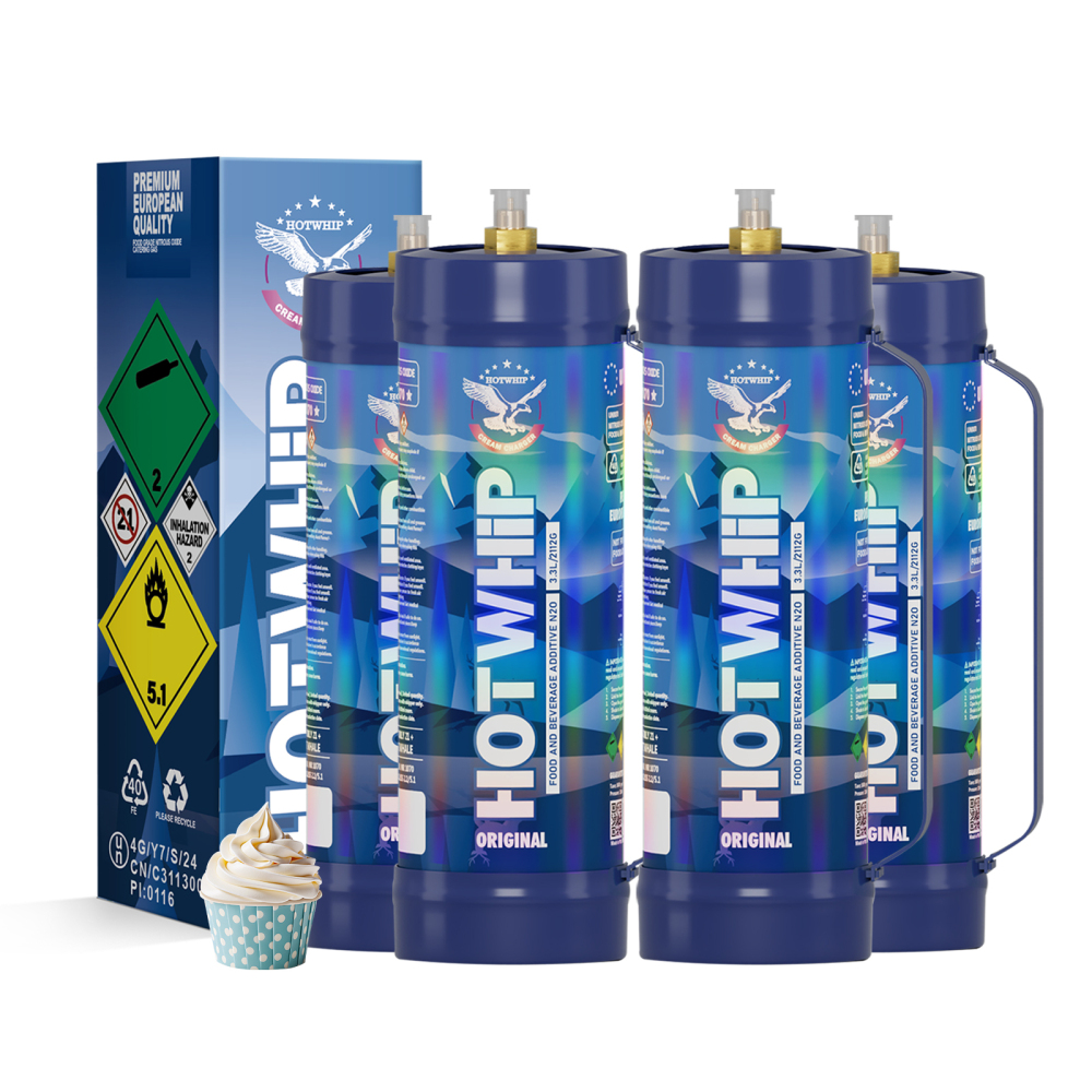 Hotwhip Whipped Cream Charger 3.3L/2112g Food Grade Tanks (Original Flavor), Nitrous Oxide Whipped Cream, N2O Gas Whip Cream Charger