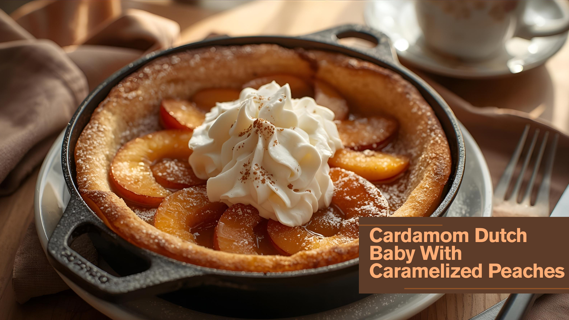 Cardamom Dutch Baby With Caramelized Peaches recipe