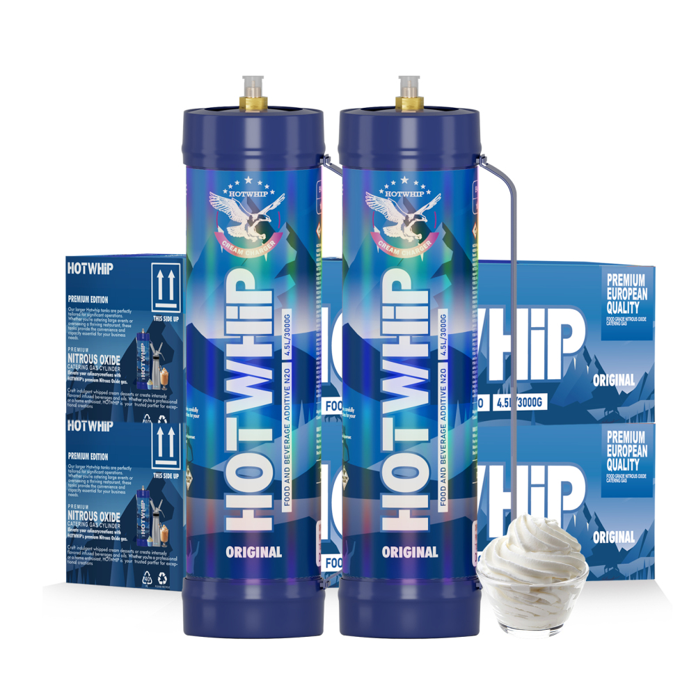 Hotwhip 4.5L/3000g Original Flavor Cream Charger - Nitrous Oxide for Perfect Whipped Cream