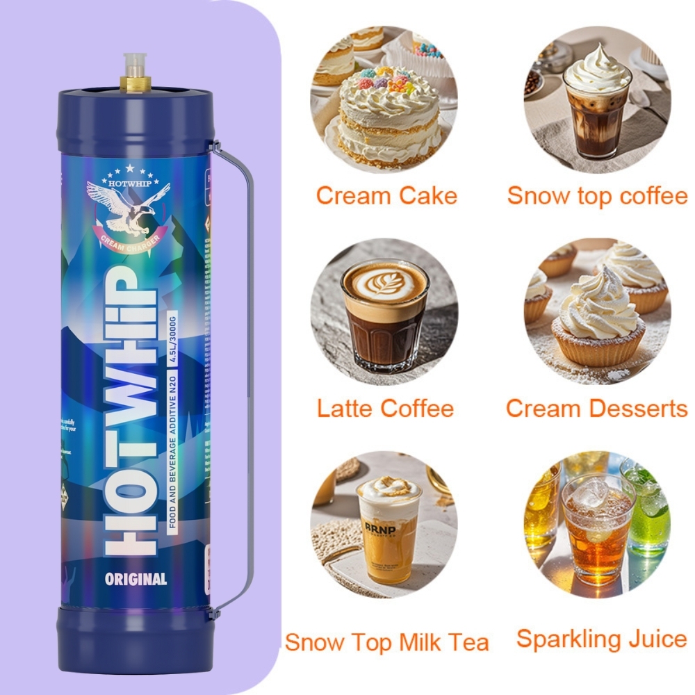 Hotwhip 4.5L/3000g Original Flavor Cream Charger - Nitrous Oxide for Perfect Whipped Cream
