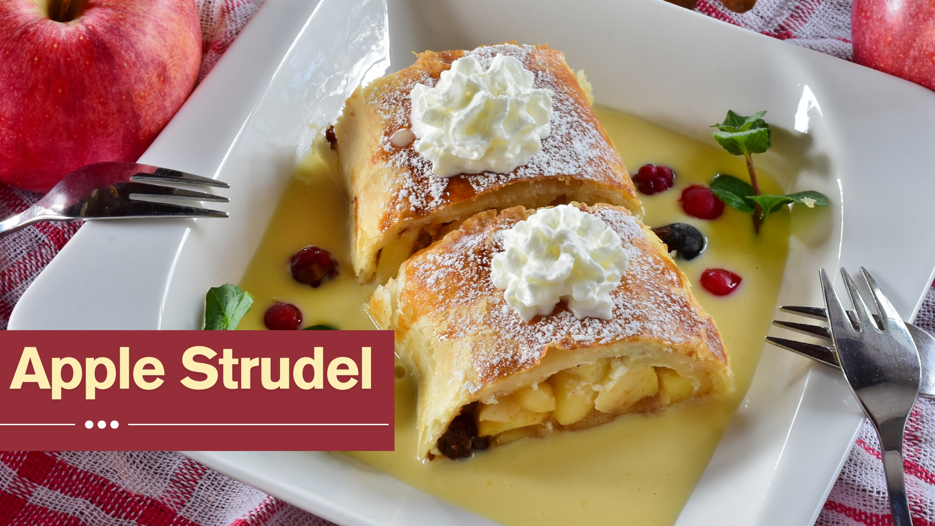 Apple Strudel with Fresh Cream recipe