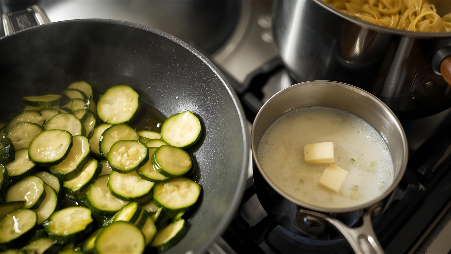 warm the heavy cream with butter