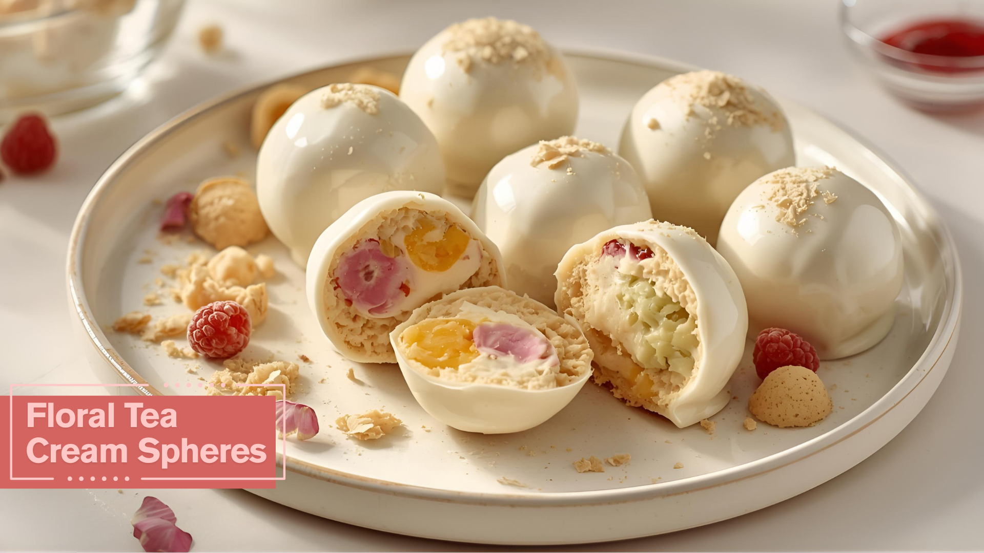 Floral Tea Cream Spheres recipe