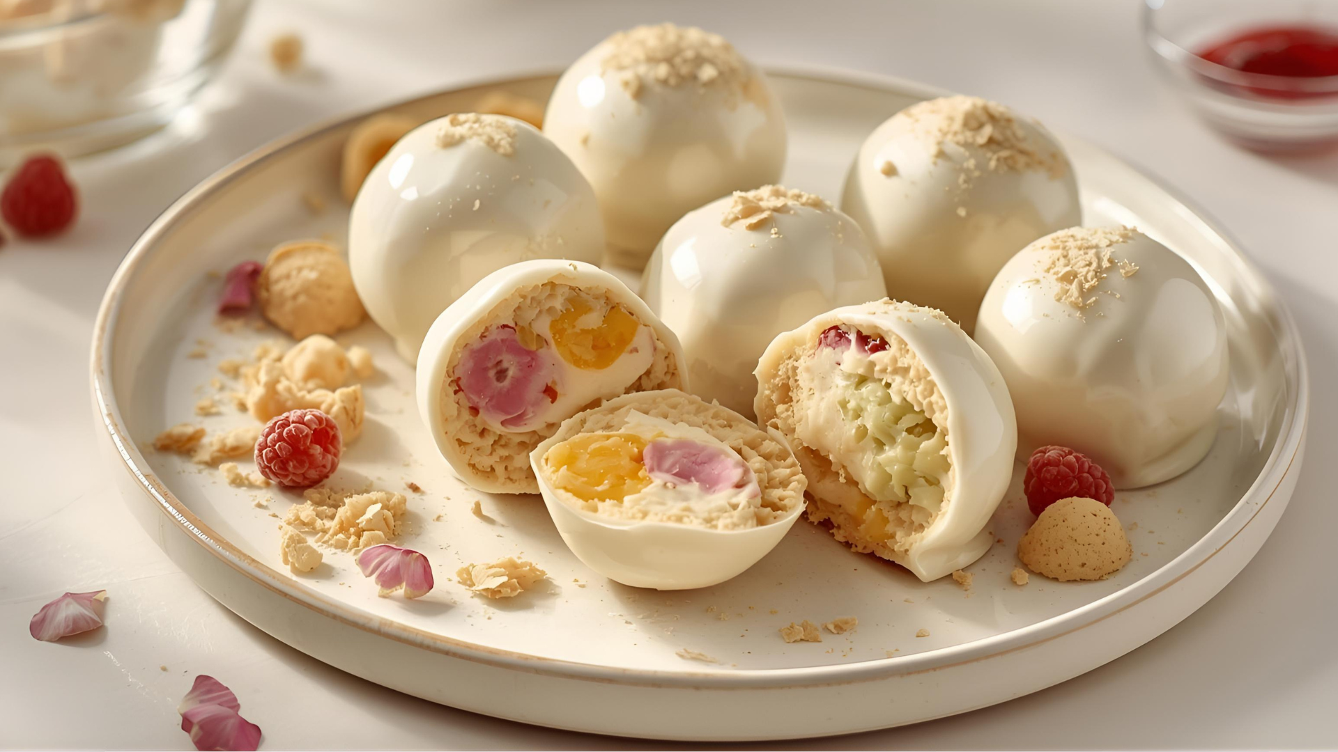 Floral Tea Cream Spheres 