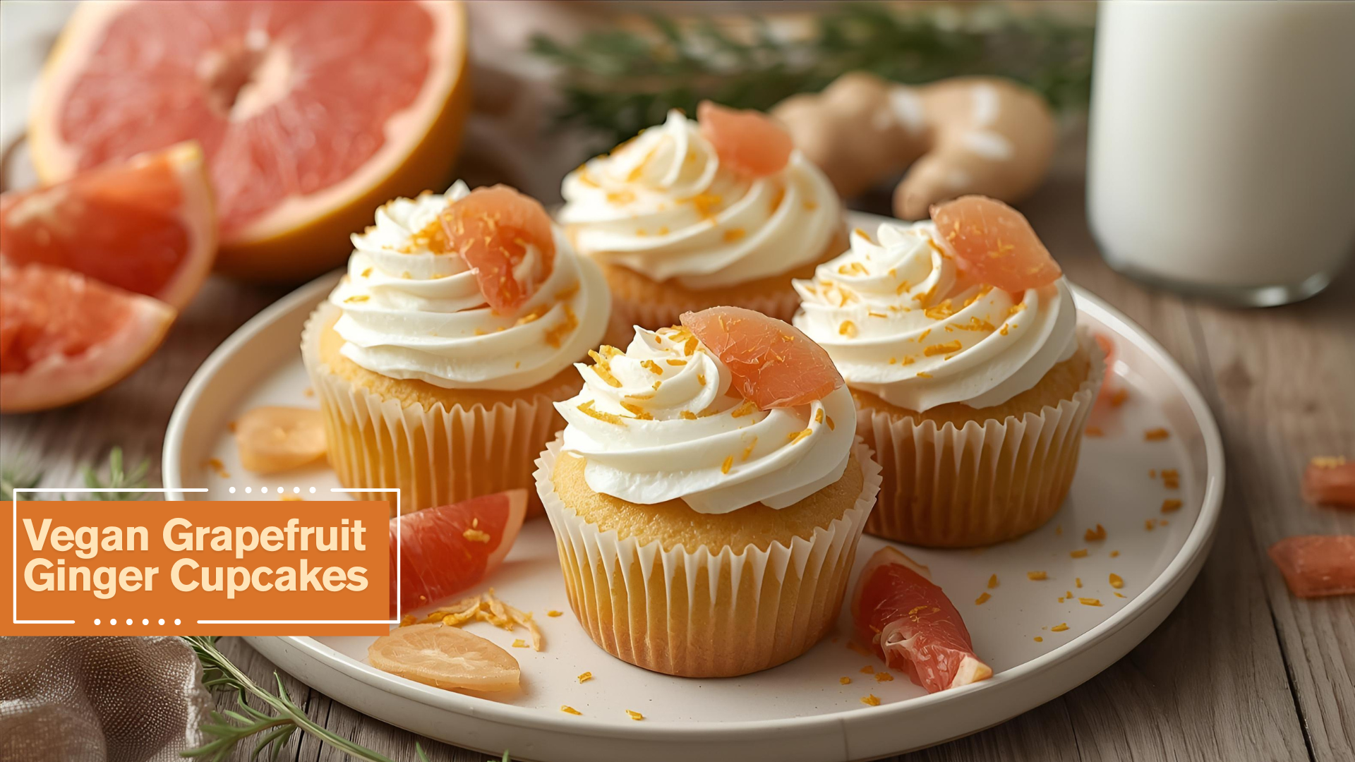 Vegan Grapefruit Ginger Cupcakes recipe