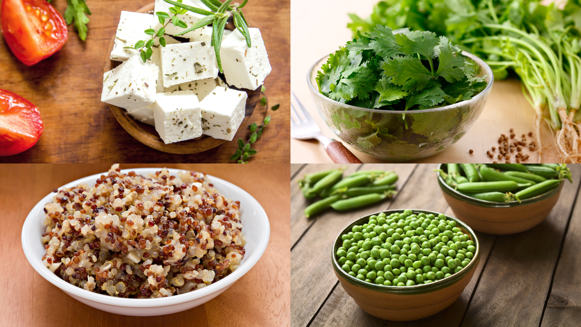 ingredients of Quinoa Fritters with Spring Peas