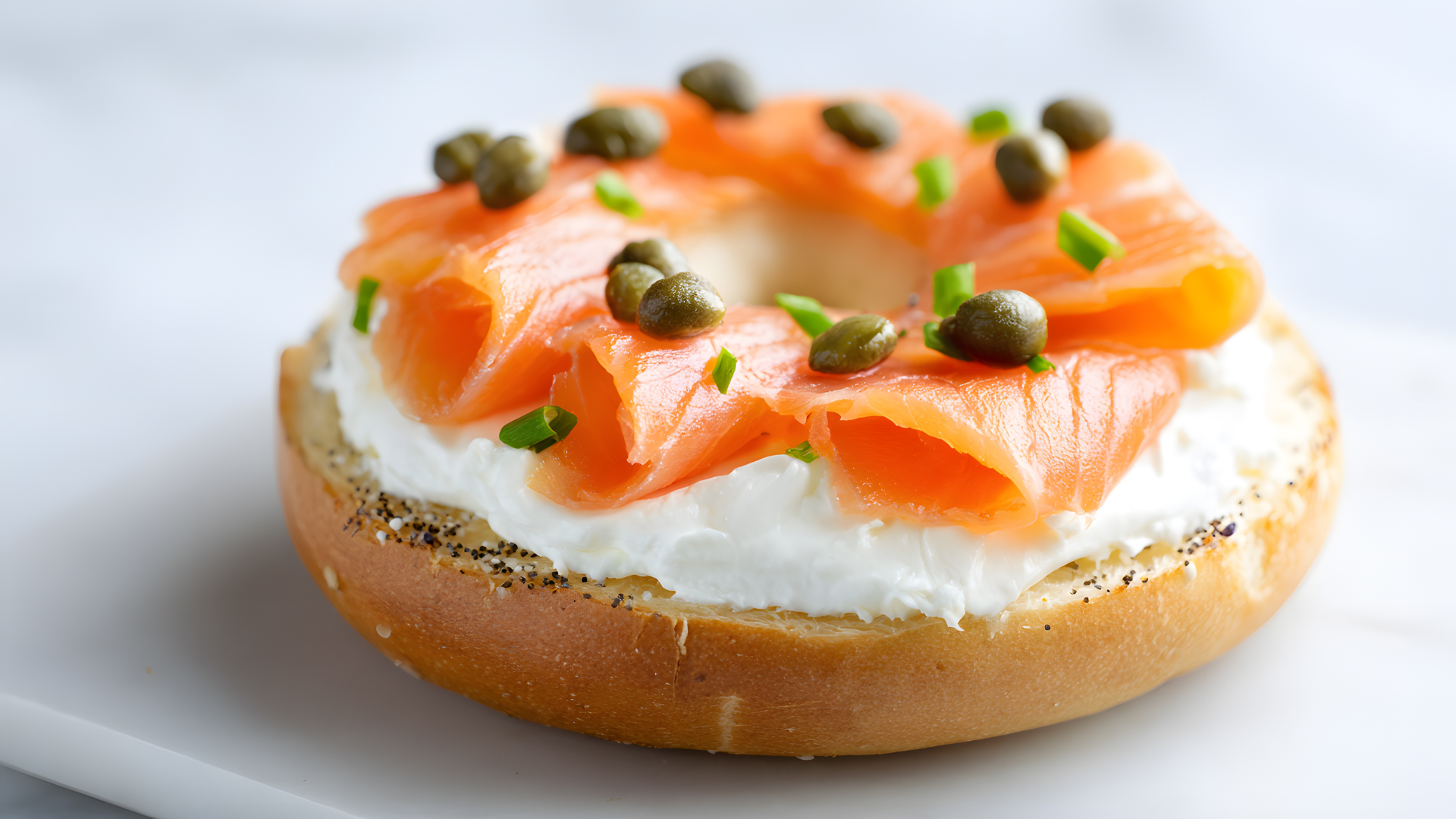 Smoked Salmon Cream Cheese Bagel