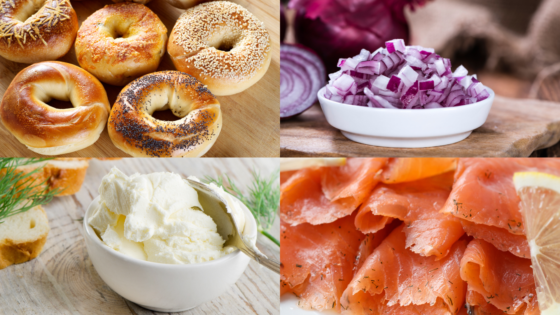  ingredients of Smoked Salmon Cream Cheese Bagel