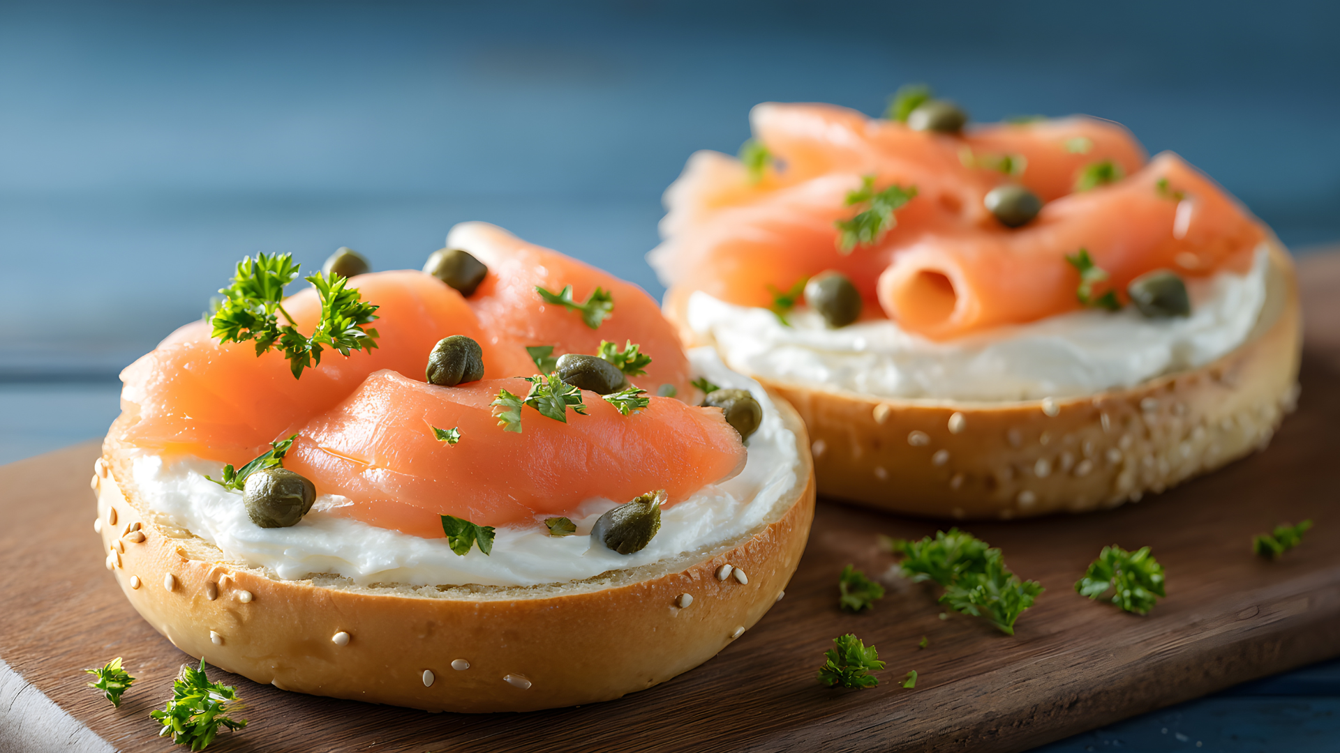 Smoked Salmon Cream Cheese Bagel