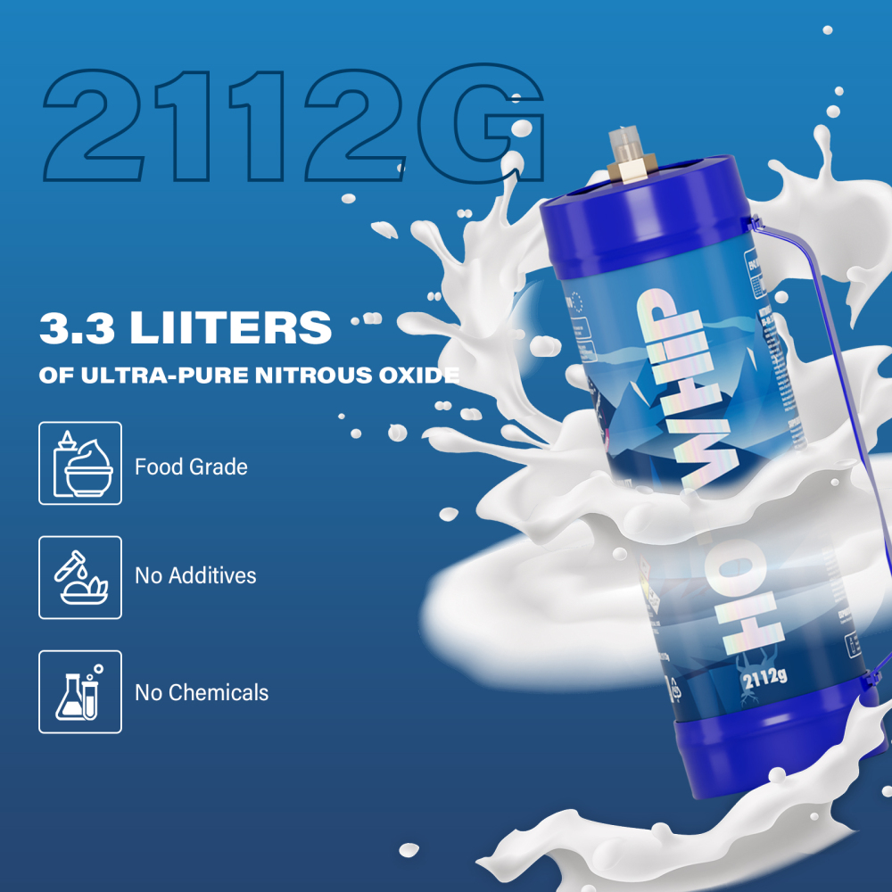 2112g Nitrous Oxide Tank Unflavored 3.3L Food Grade Whipped Cream Charger Cylinder