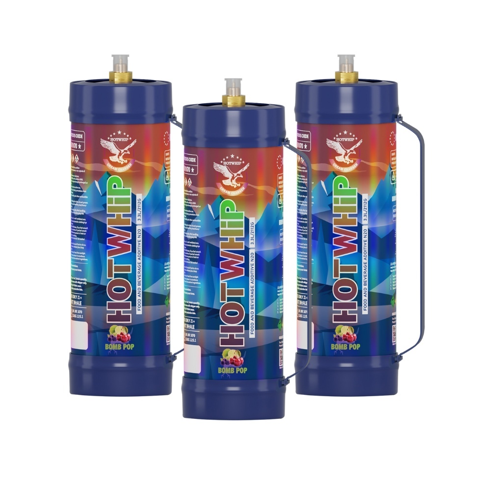 2112g Nitrous Oxide Tank Bomb-pop Flavor 3.3L Food Grade Whipped Cream Charger Cylinder