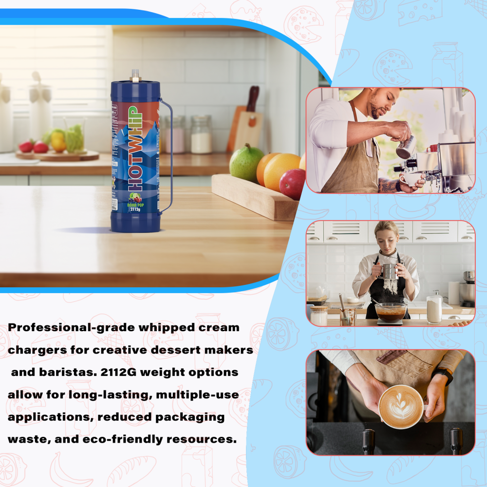 2112g Nitrous Oxide Tank Bomb-pop Flavor 3.3L Food Grade Whipped Cream Charger Cylinder