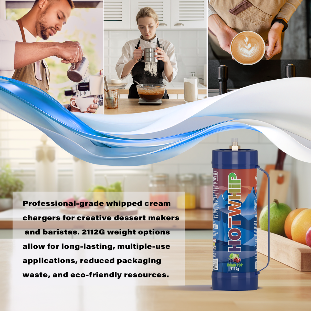 2112g Nitrous Oxide Tank Bomb-pop Flavor 3.3L Food Grade Whipped Cream Charger Cylinder