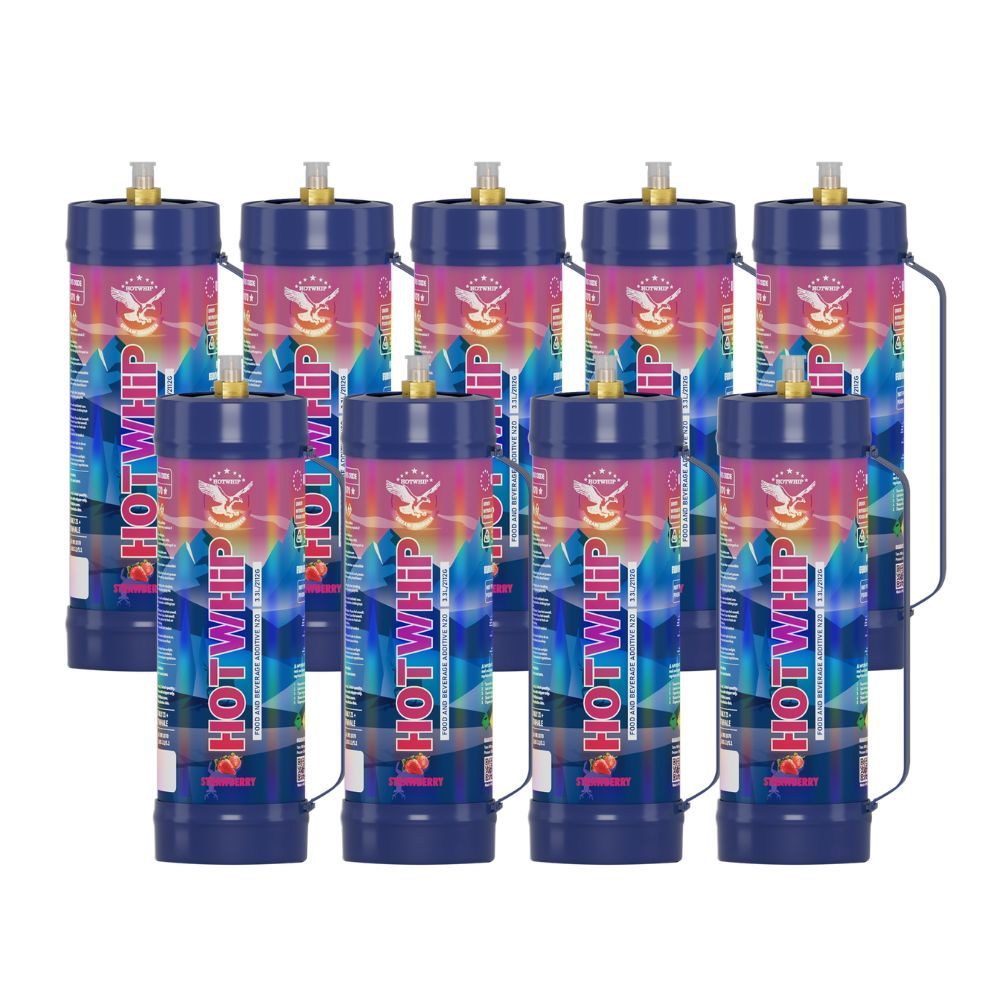 Whipped Cream Charger 3.3L/2112g Food Grade Tanks(Strawberry Flavor)- 9Pcs