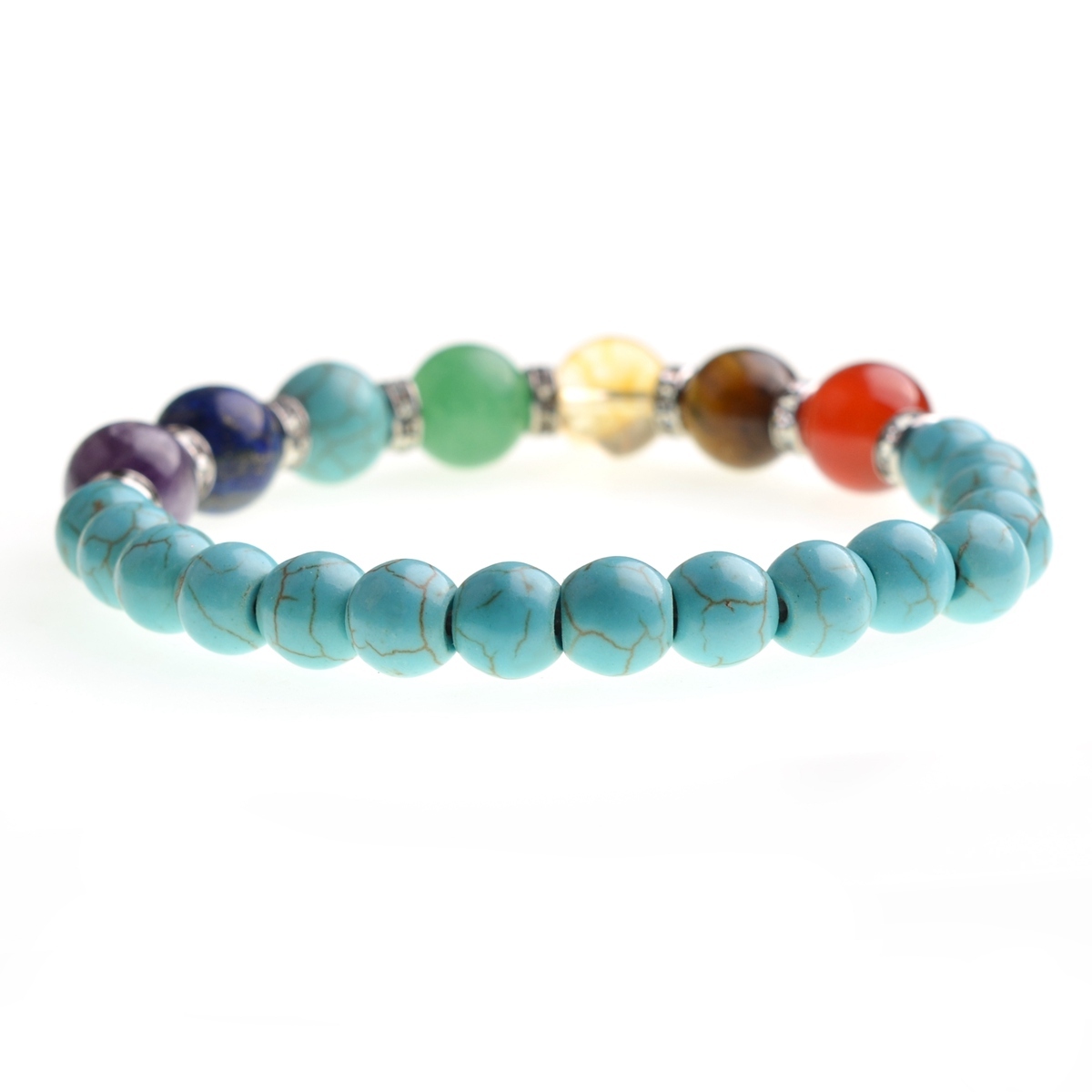 Turquoise 7 Chakra Stone 8MM Bracelet