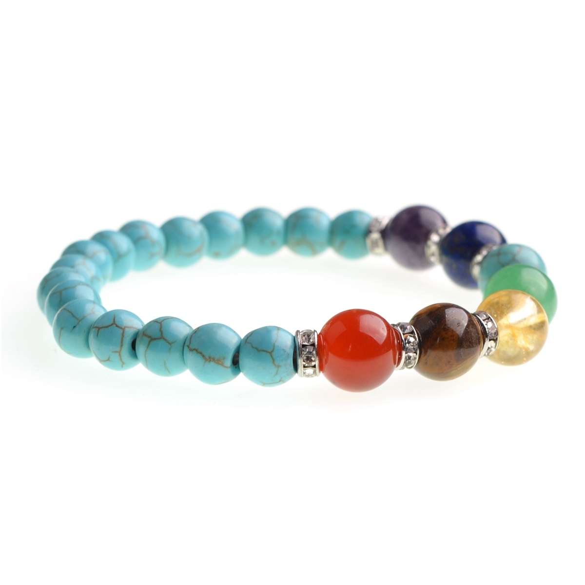 Turquoise 7 Chakra Stone 8MM Bracelet