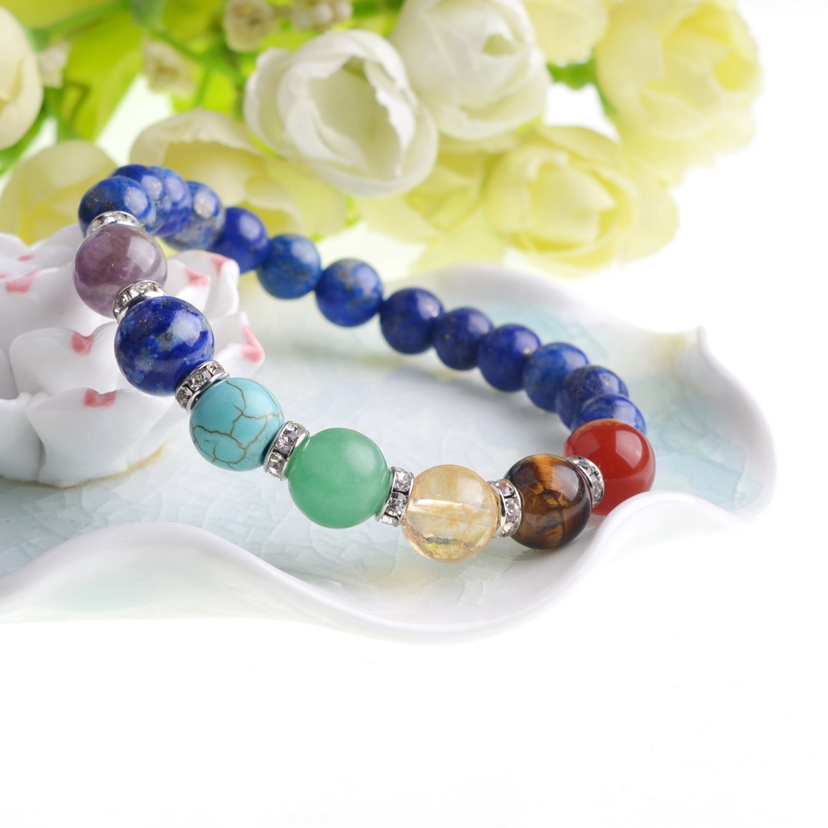 7 Chakra Stone 8MM Bracelet SB1366