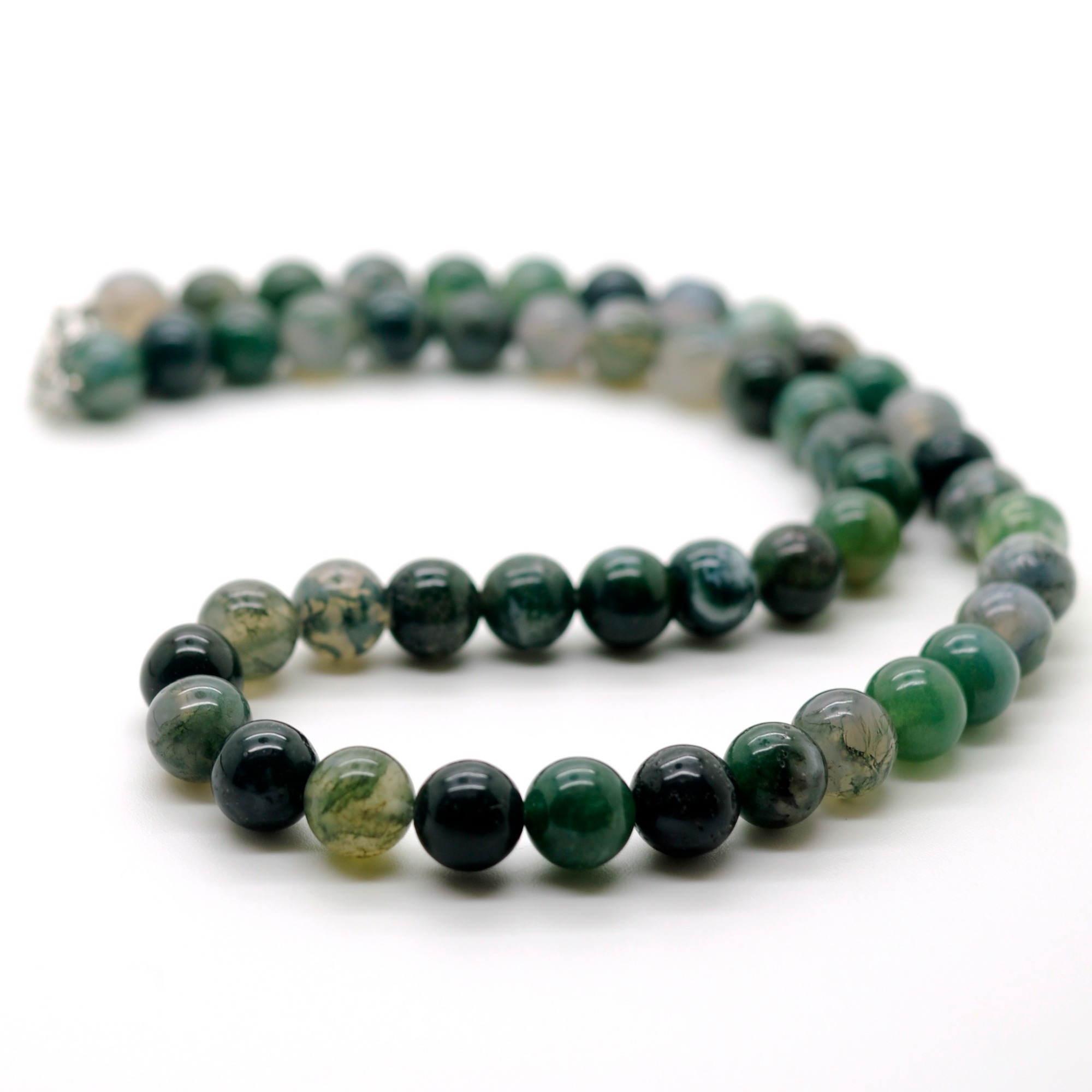 Natural Gemstone Round Beads Necklace 18Inch