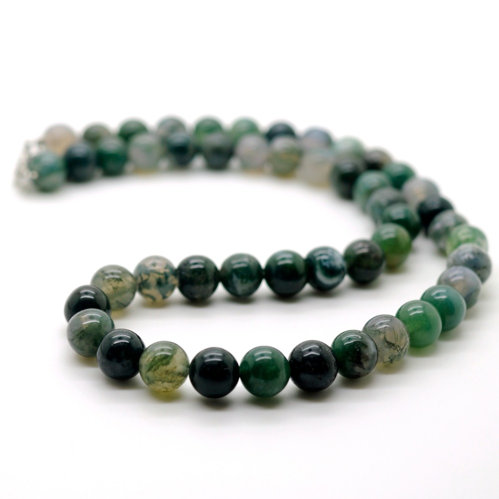 Natural Gemstone Round Beads Necklace 18Inch
