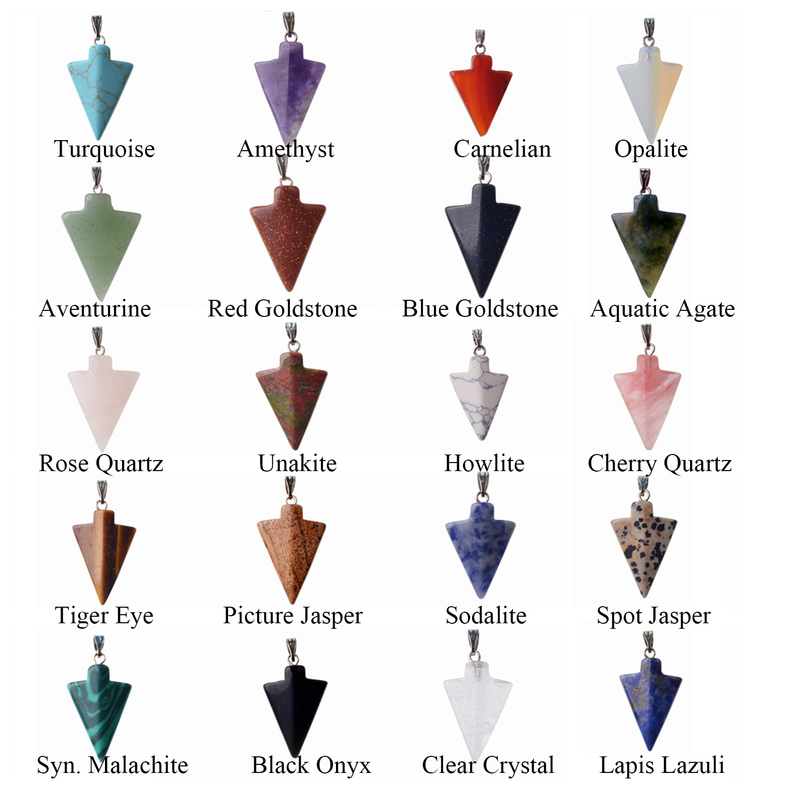 Natural Arrowhead Gemstone Pendant 18x25mm