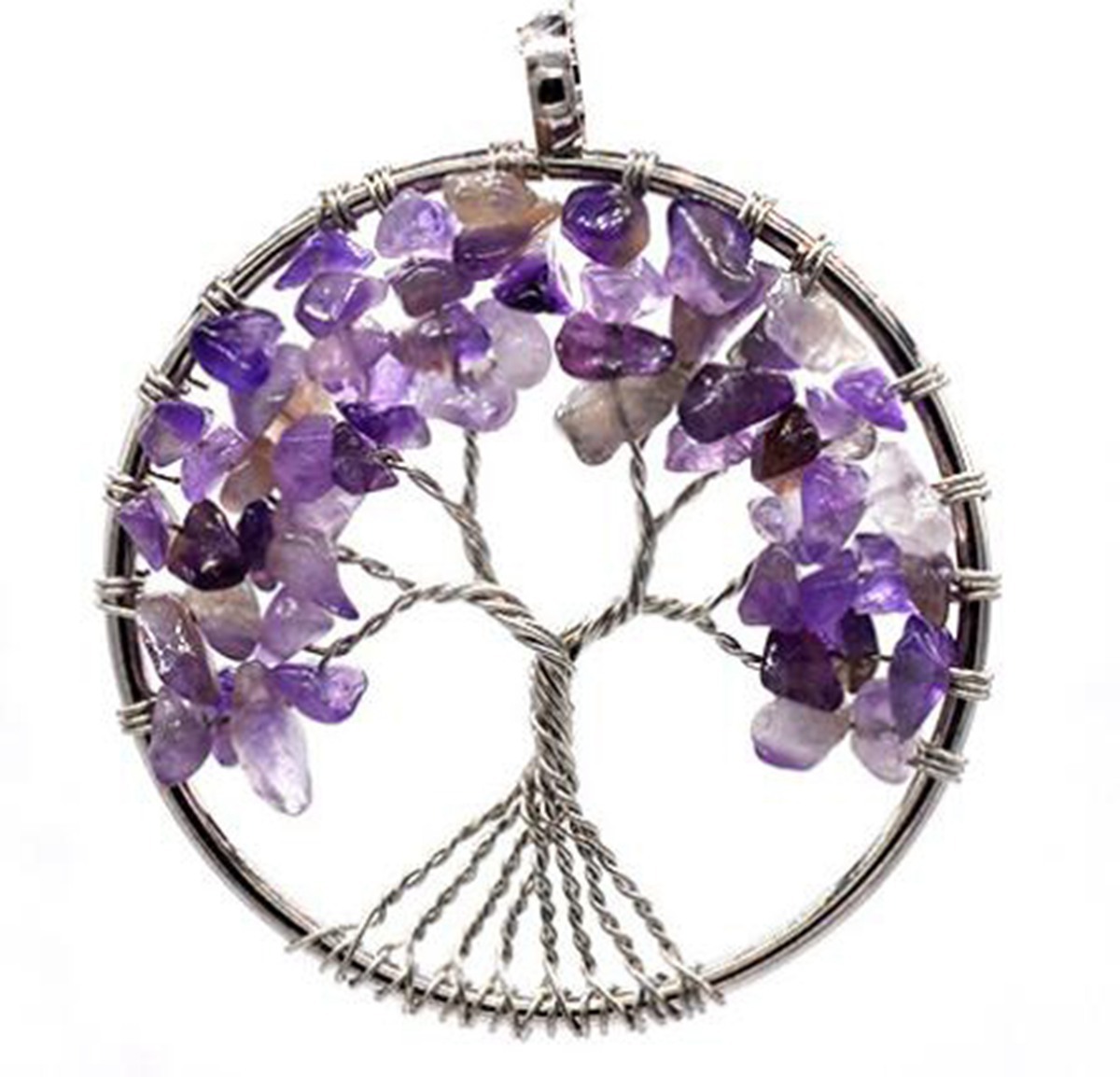 Handmade Raw Crystal Tree Pendant