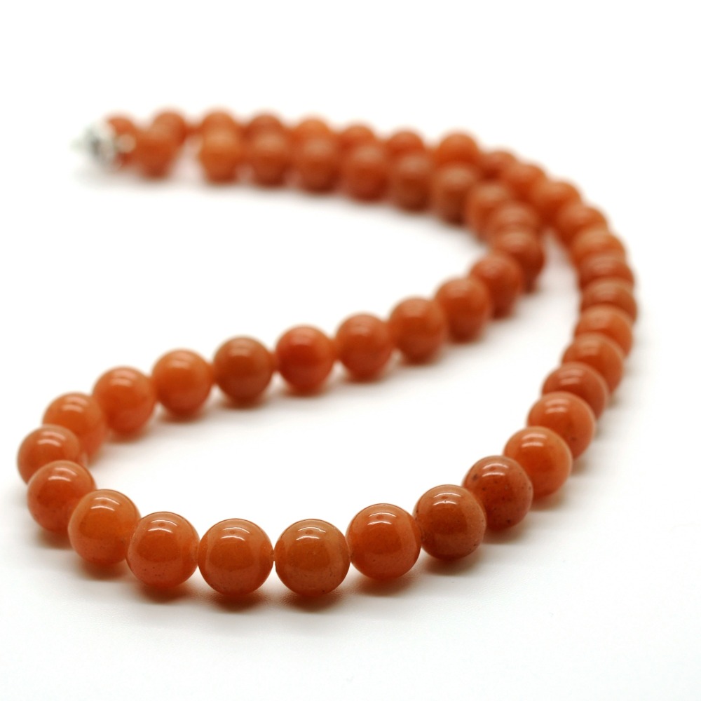 Natural Gemstone Round Beads Necklace 18Inch