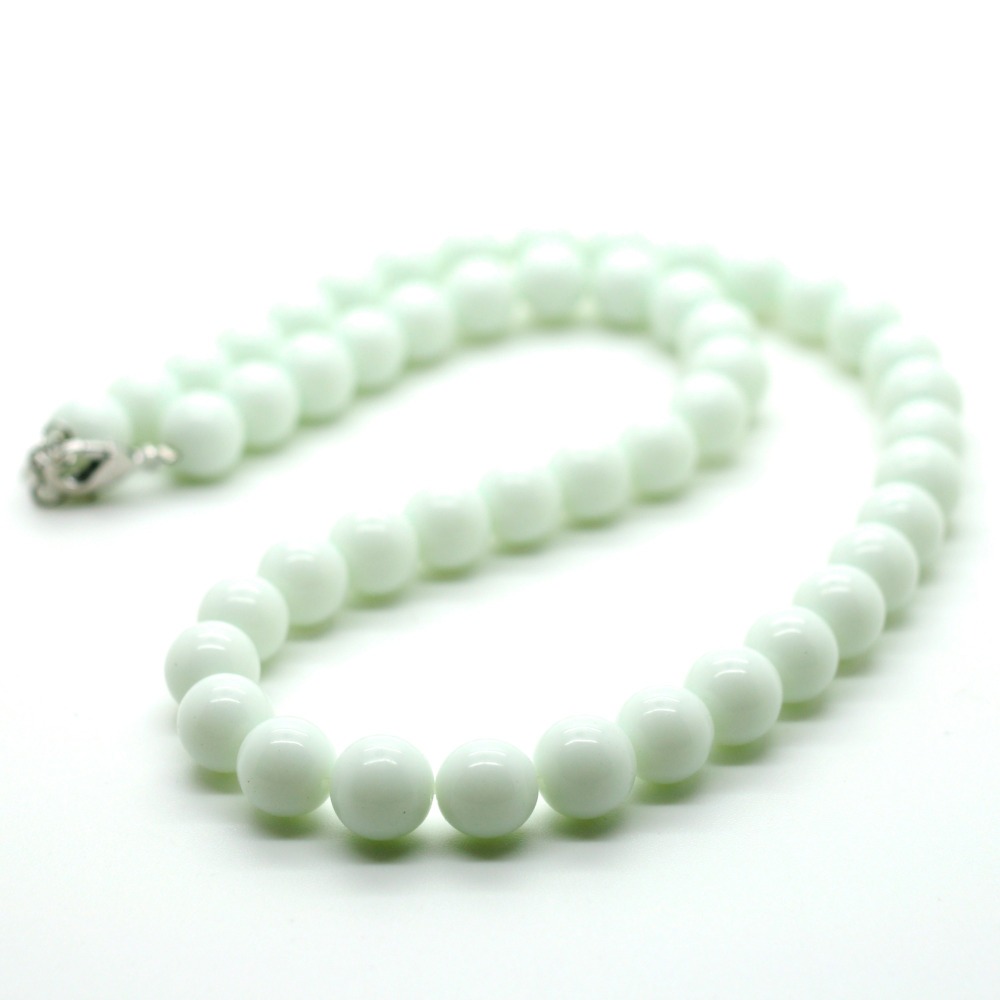 Natural Gemstone Round Beads Necklace 18Inch