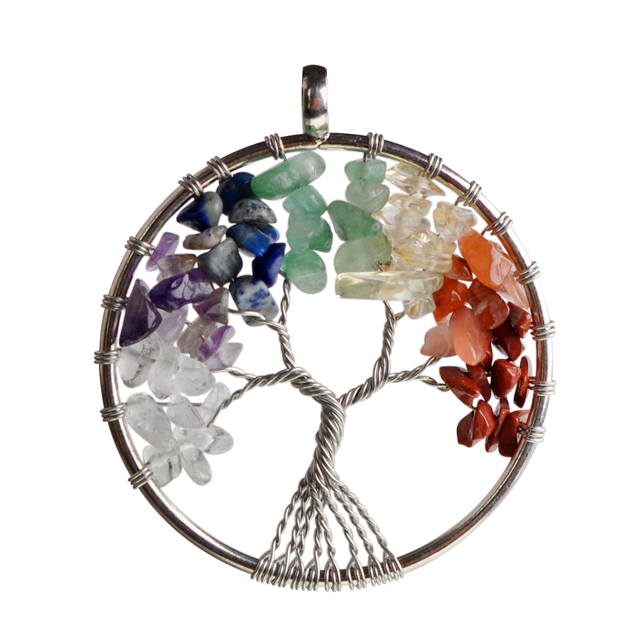 Handmade Raw Crystal Tree Pendant