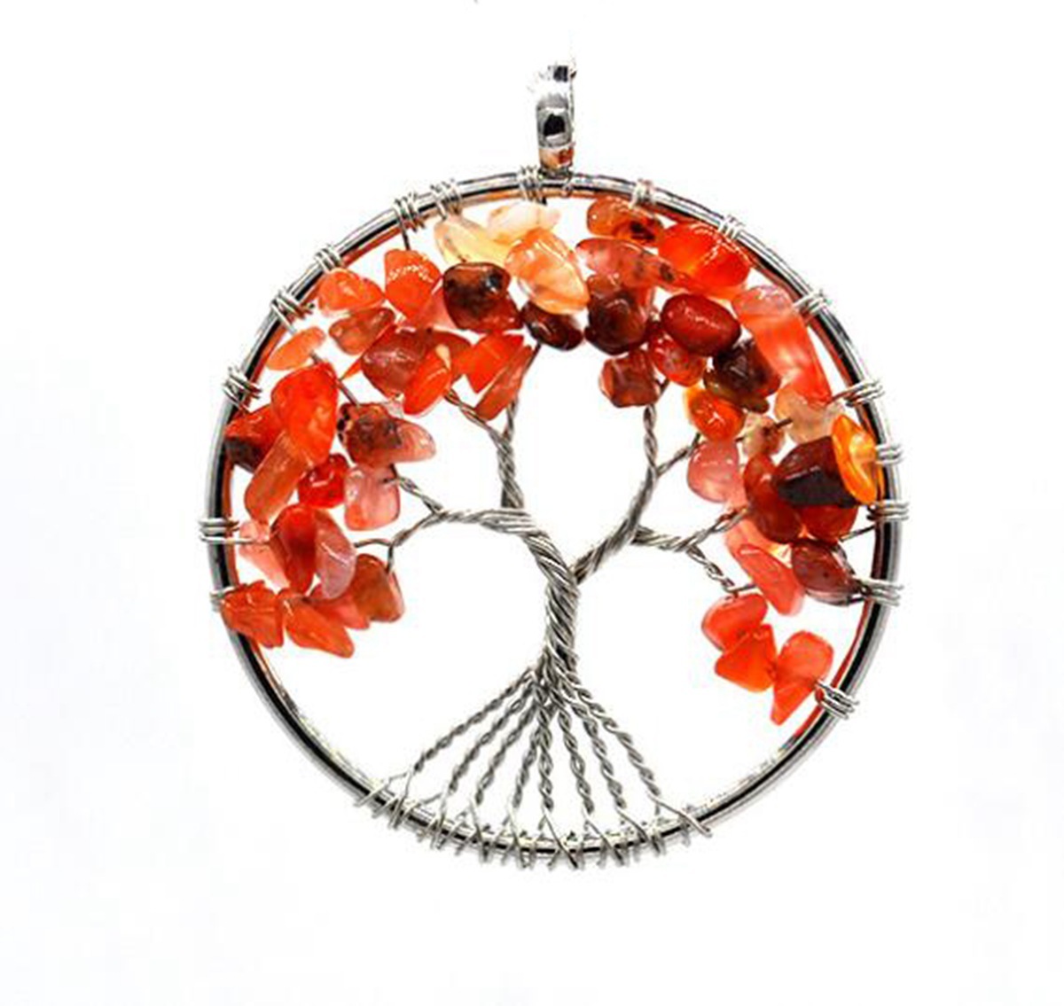 Handmade Raw Crystal Tree Pendant