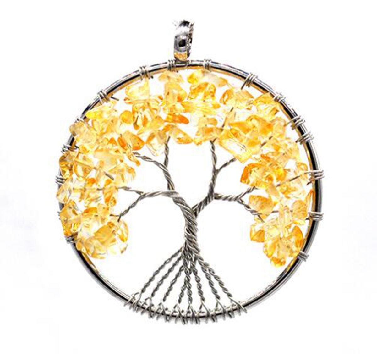 Handmade Raw Crystal Tree Pendant