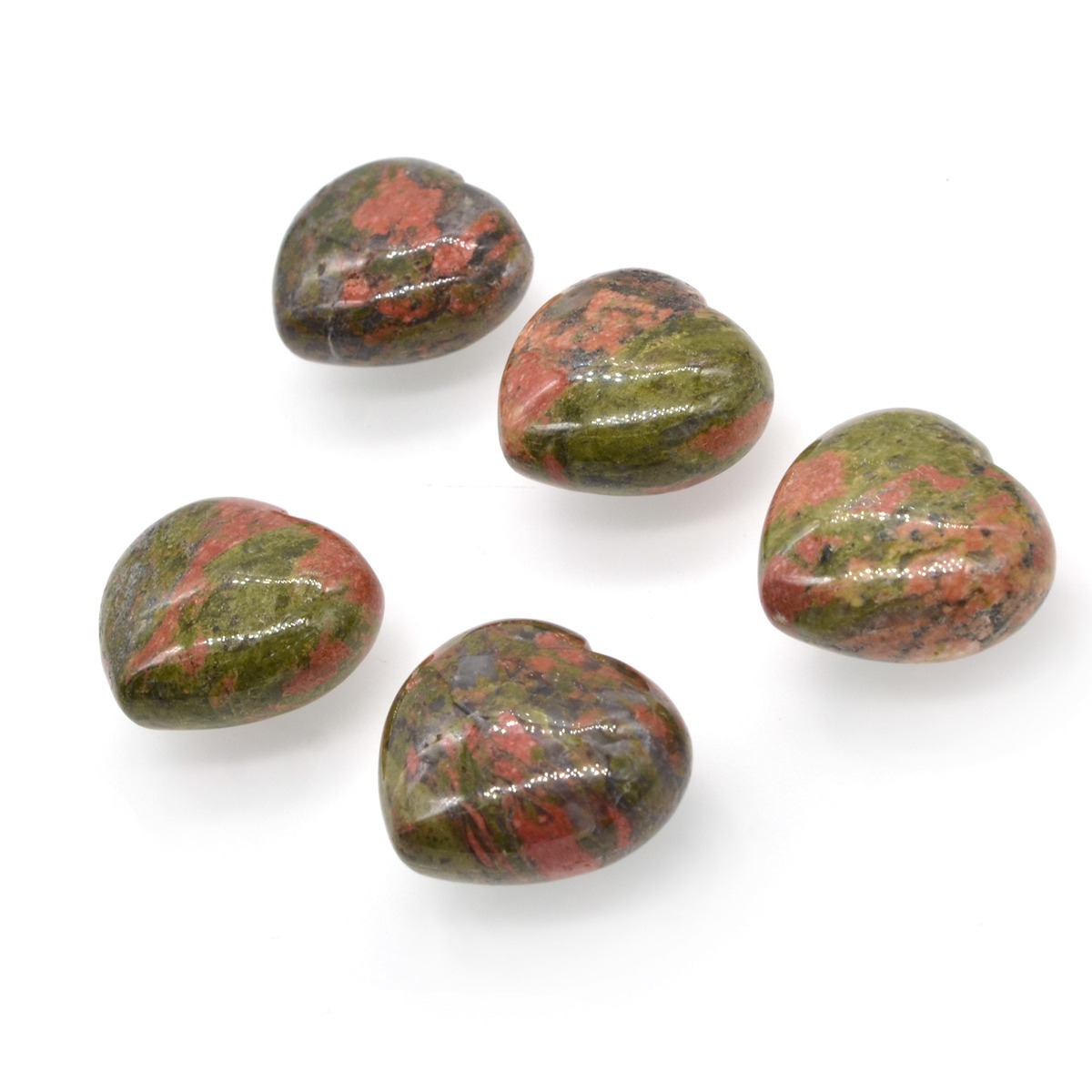 40X40X20MM Gemstone Heart Pendant