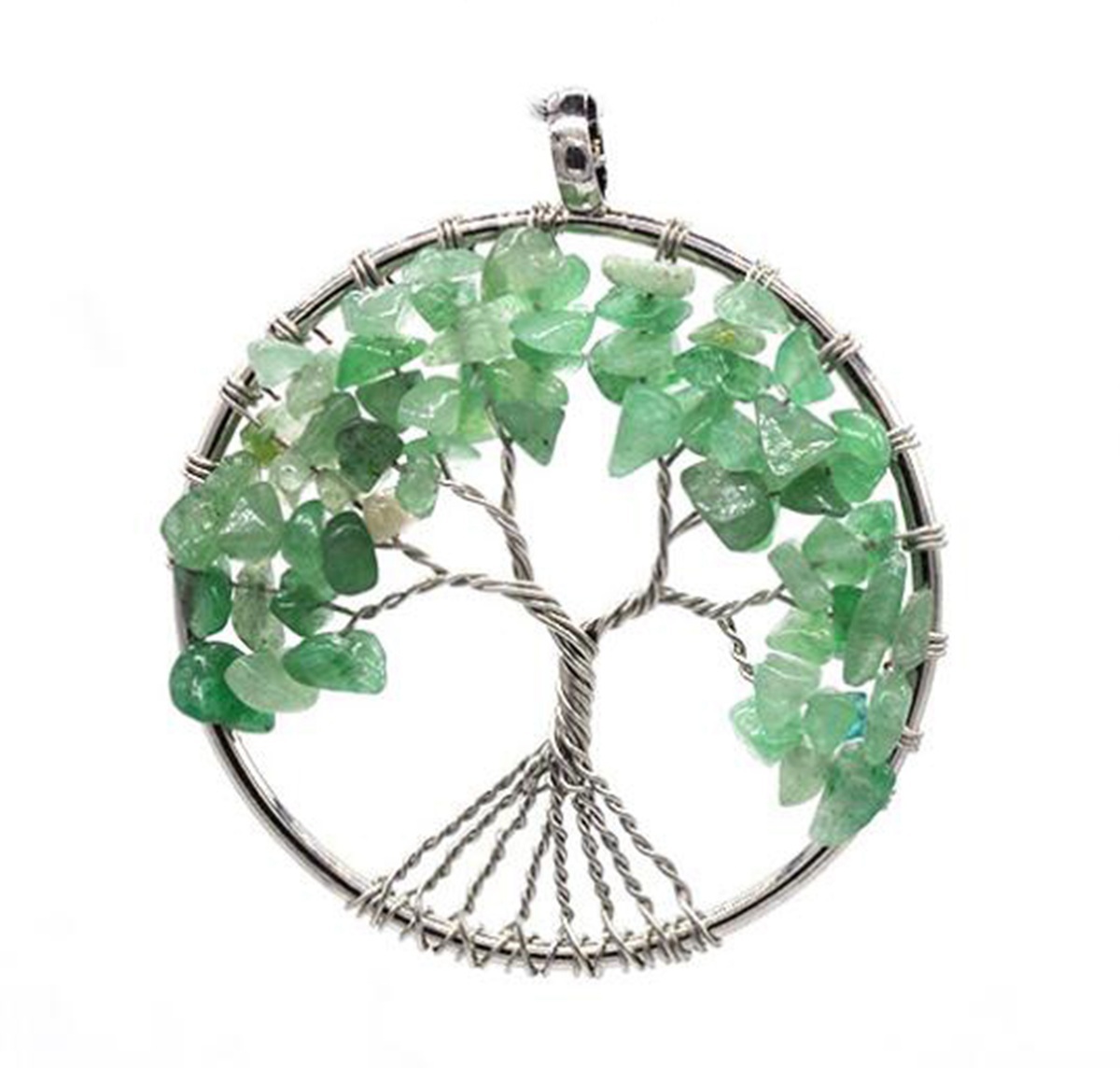 Handmade Raw Crystal Tree Pendant