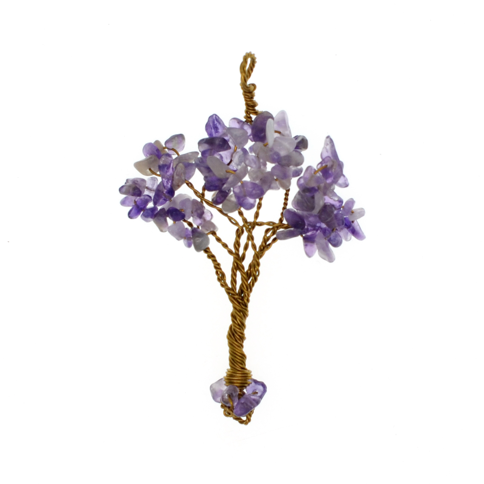 Chip Gemstone Rich Tree Pendant