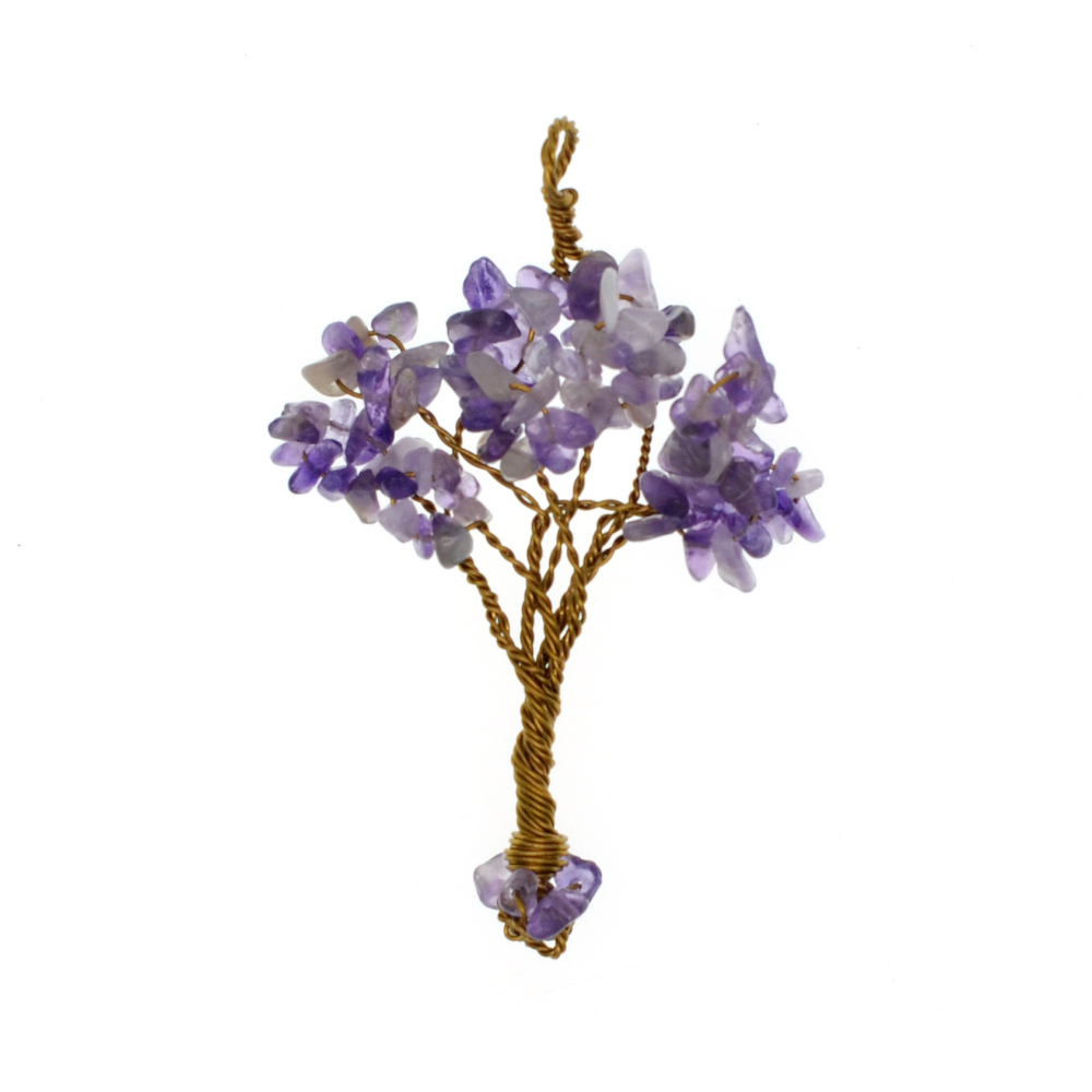 Chip Gemstone Rich Tree Pendant