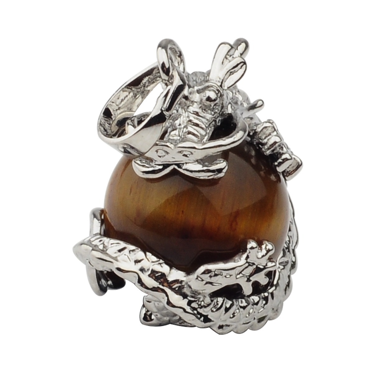 15MM Gemstone Balls Wrapped Dragon Pendant