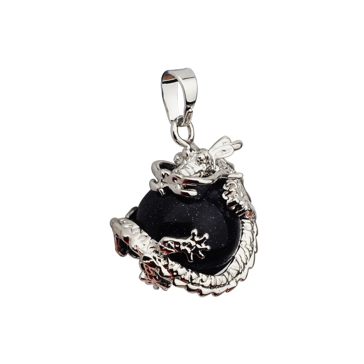 15MM Gemstone Balls Wrapped Dragon Pendant