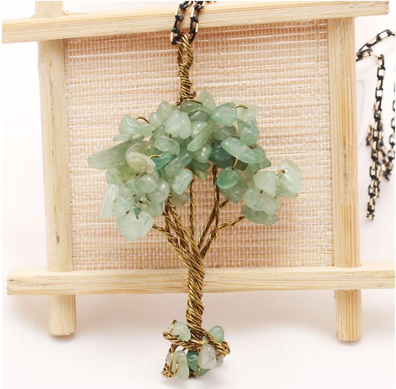 Chip Gemstone Rich Tree Pendant