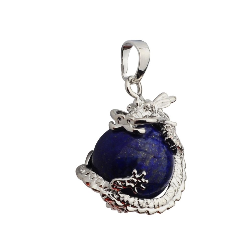 15MM Gemstone Balls Wrapped Dragon Pendant