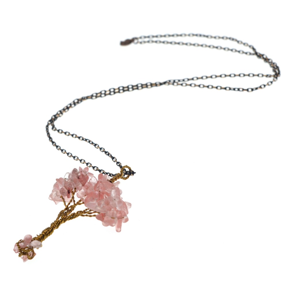 Chip Gemstone Rich Tree Pendant