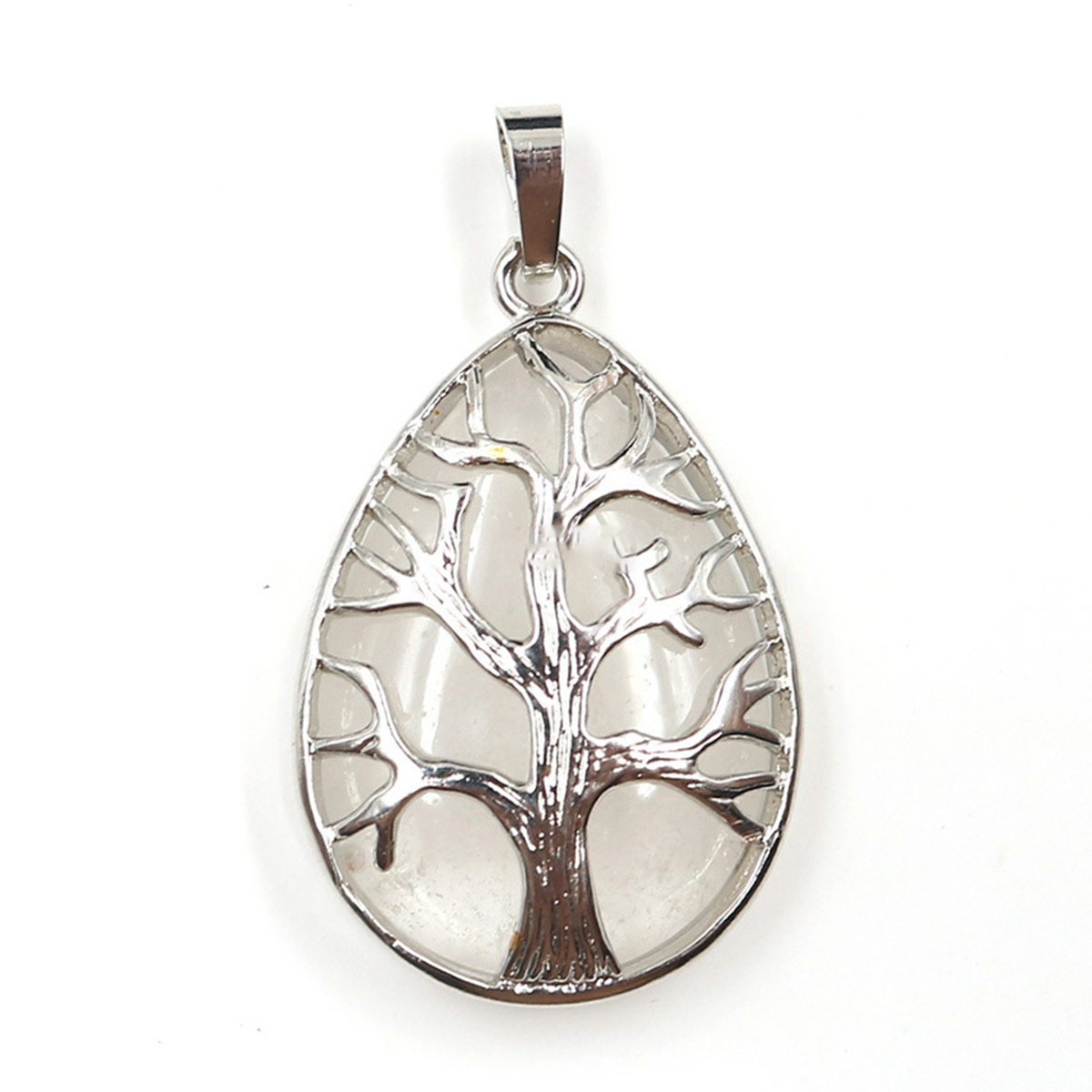 Charming Waterdrop Tree Of Life Pattern Gemstone Pendant