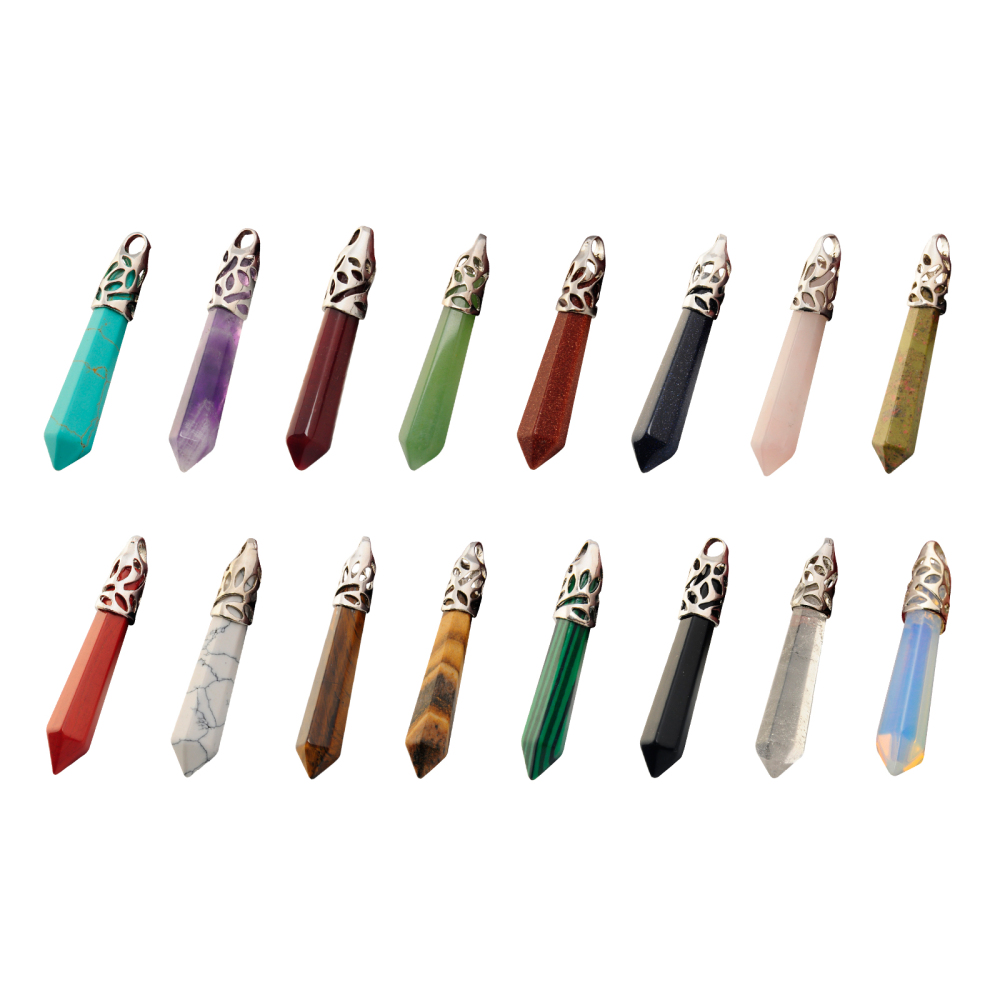 Hexagonal Pillar Stone Pendant