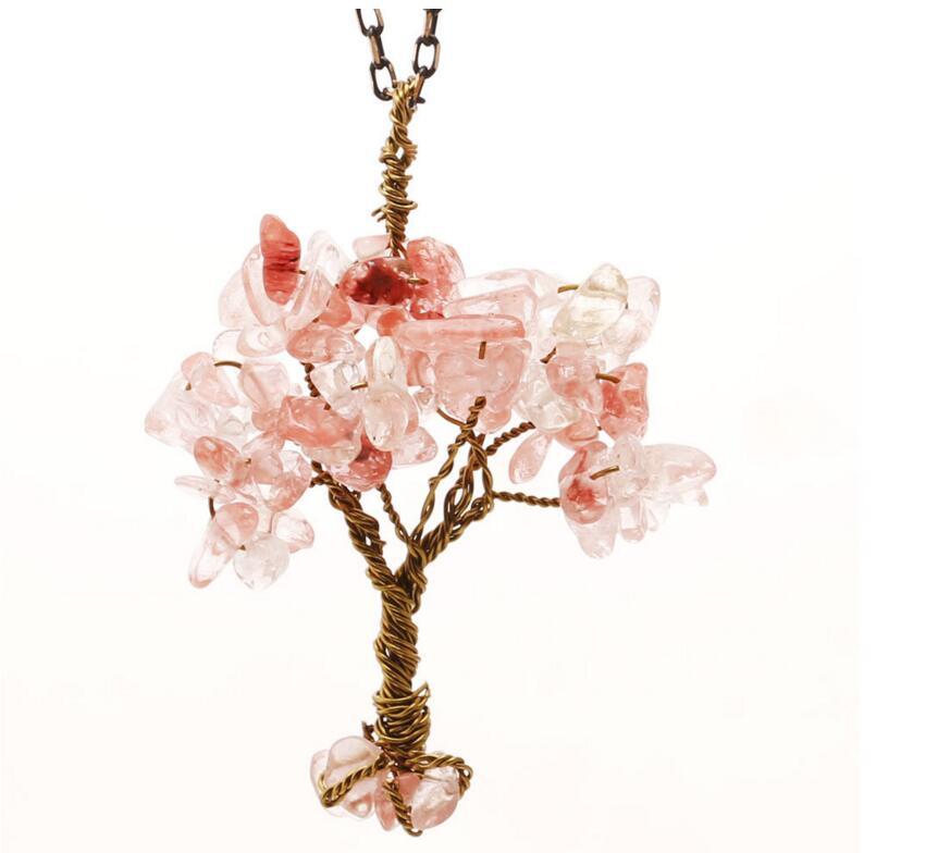 Chip Gemstone Rich Tree Pendant